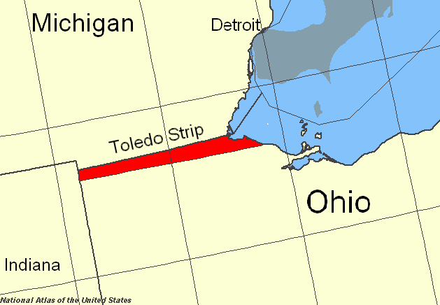The land disputed in the "Toledo War".