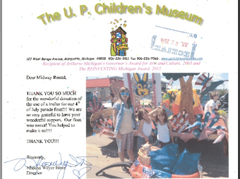 Midway Rentals and Sales with the UP Children's Museum