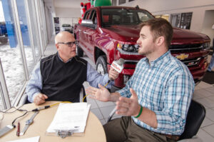 Andy talking to Major Discount at Frei Chevy.