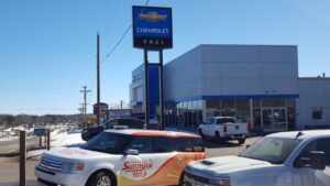 The Sunny.FM vehicle out at Frei Chevrolet.