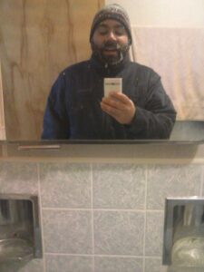 ...Taken Sunday, April 15th after shoveling out from that massive storm and filled with beardsicles...