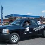 TV6 drove their truck in the parade.