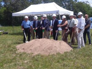 The Fairfield Inn & Suites Groundbreaking at Founders Landing in Marquette.